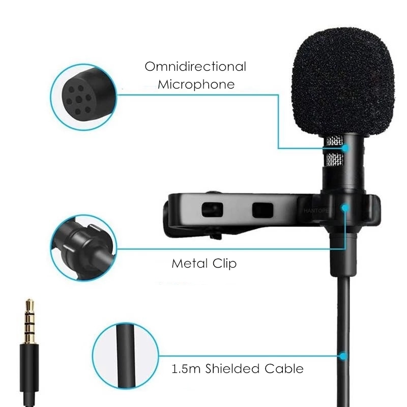 3.5mm Aux Audio Port Lavalier Microphone For Youtubers and Tiktok User for Mobile Phone Laptop Zoom Class - Image 2